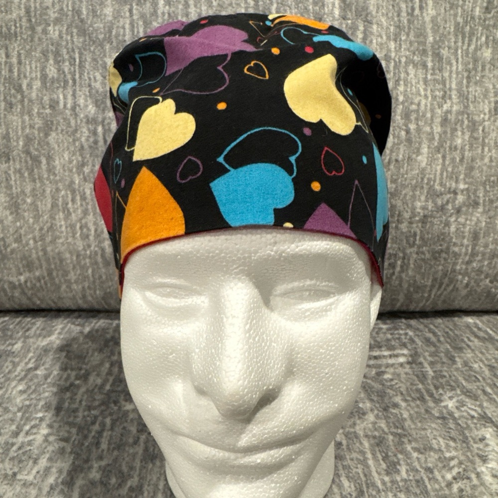 Hand Crafted Colorful Heart Pattern Valentines Day Hat